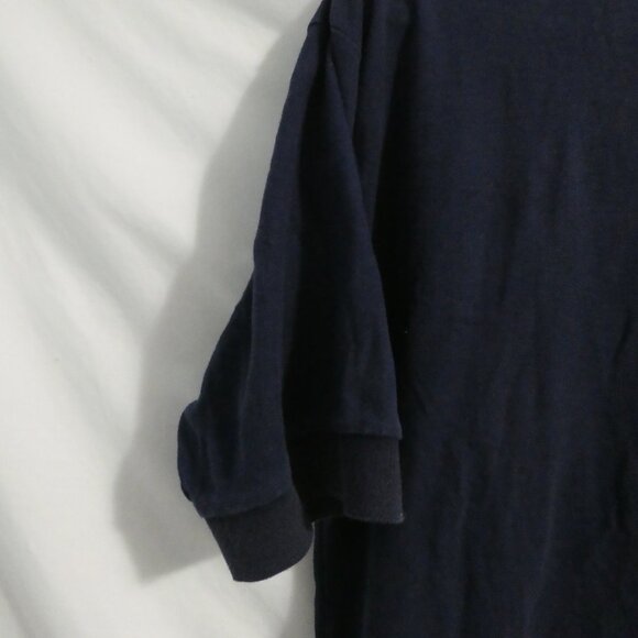 GLOBAL | large | Men's Navy Polo Short Sleeve Vintage Shirt | Made In Canada - Picture 9 of 13